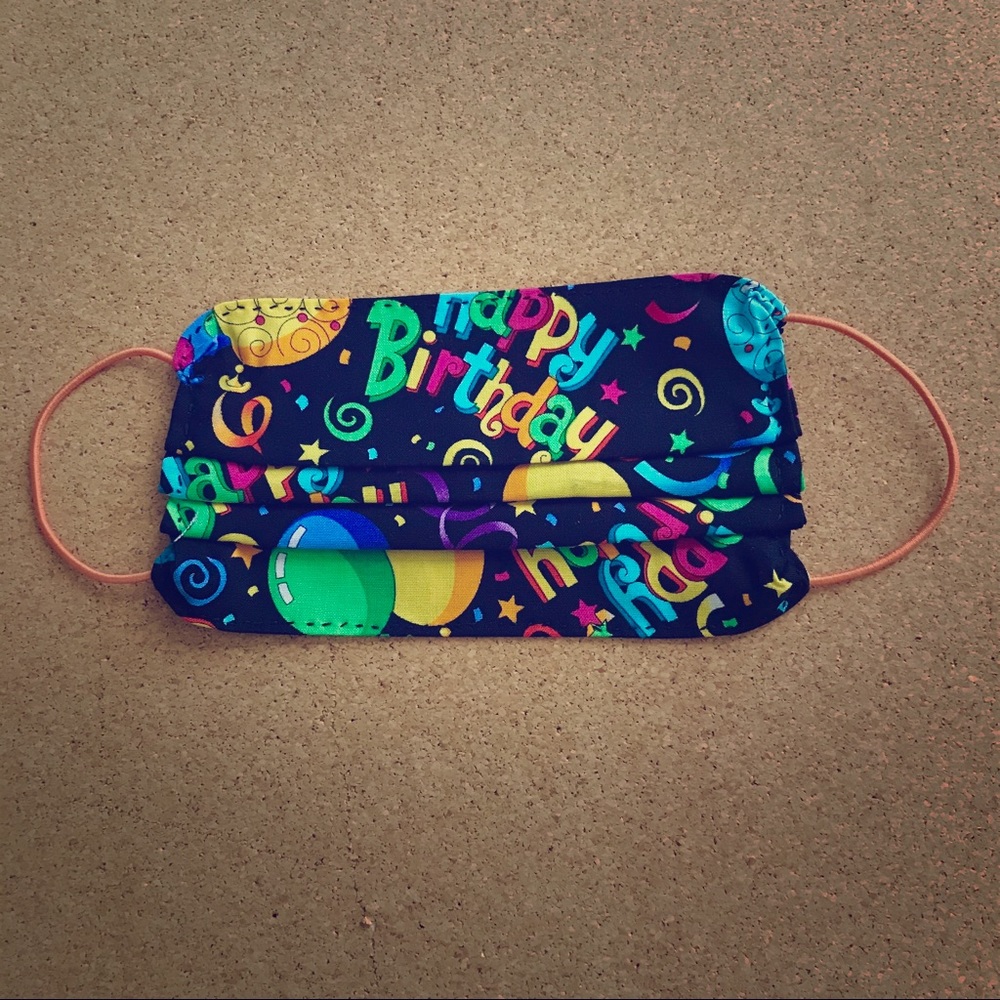 New Hand Sewn Fashion Mask - Birthday